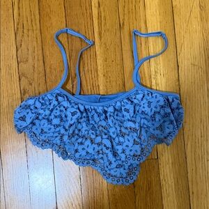 Victoria's Secret Blue Floral Lace Bralette - like new!